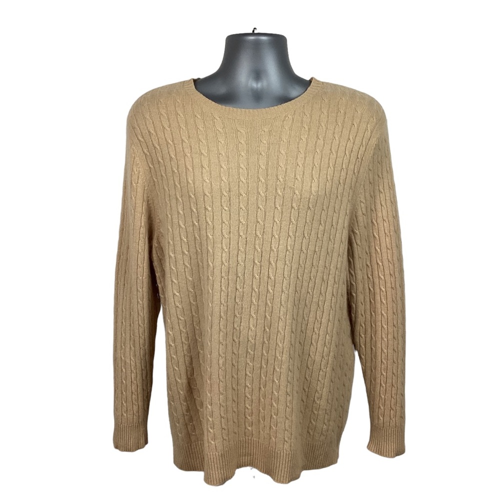Cable Cashmere Pullover Crewneck Sweater